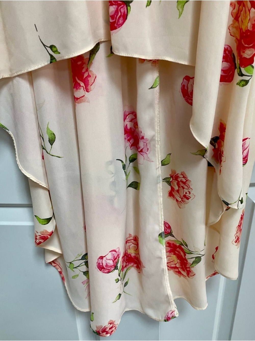 Torrid Ivory Floral Georgette High Low Tank Top Feminine Flowy Festival Pretty - Picture 6 of 15